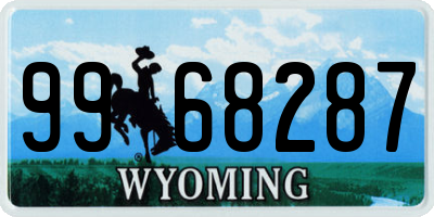 WY license plate 9968287