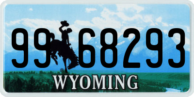WY license plate 9968293