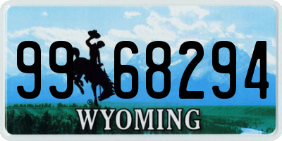 WY license plate 9968294