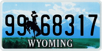 WY license plate 9968317