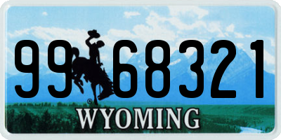 WY license plate 9968321