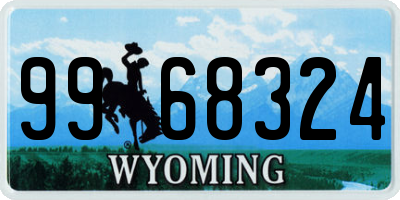 WY license plate 9968324