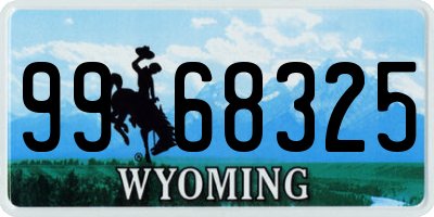 WY license plate 9968325