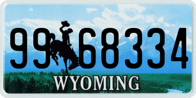 WY license plate 9968334