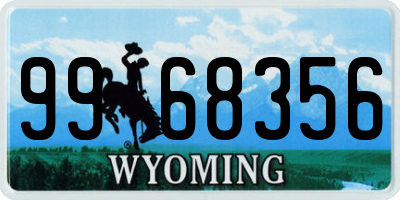 WY license plate 9968356