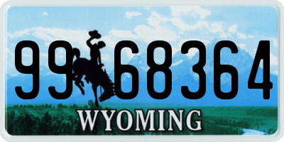 WY license plate 9968364