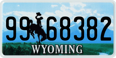 WY license plate 9968382