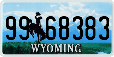 WY license plate 9968383