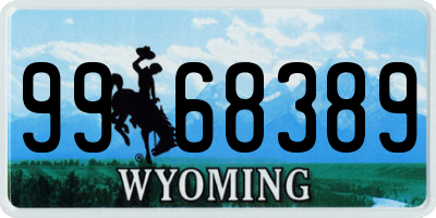 WY license plate 9968389