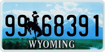 WY license plate 9968391