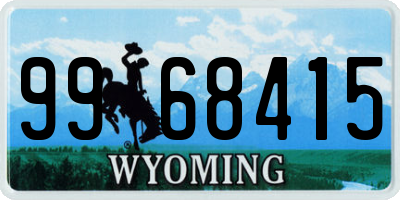 WY license plate 9968415