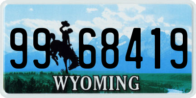 WY license plate 9968419