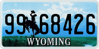 WY license plate 9968426