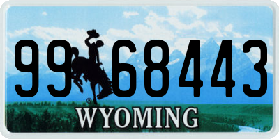 WY license plate 9968443