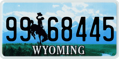 WY license plate 9968445