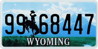 WY license plate 9968447