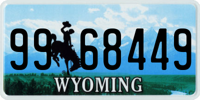 WY license plate 9968449