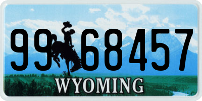 WY license plate 9968457
