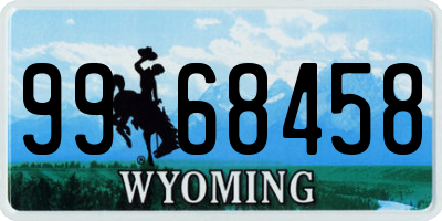 WY license plate 9968458
