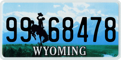 WY license plate 9968478