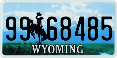 WY license plate 9968485