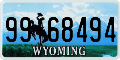 WY license plate 9968494