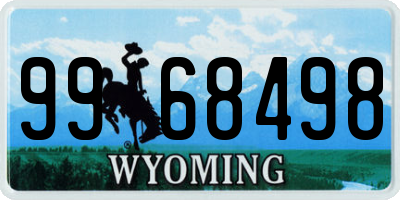 WY license plate 9968498