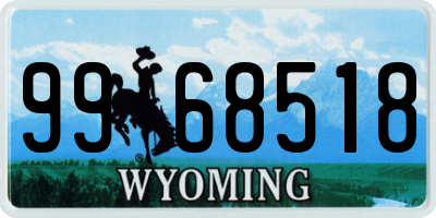 WY license plate 9968518