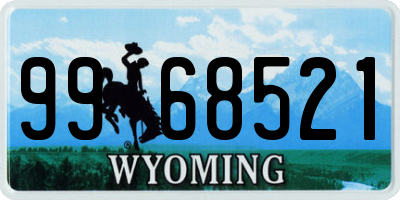 WY license plate 9968521