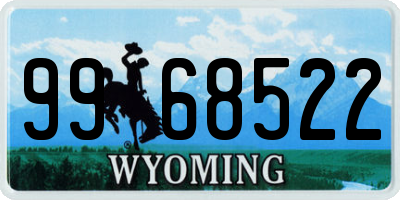 WY license plate 9968522