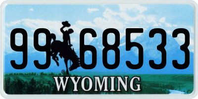 WY license plate 9968533