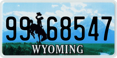 WY license plate 9968547