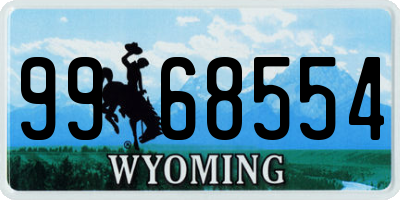 WY license plate 9968554
