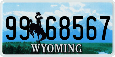WY license plate 9968567
