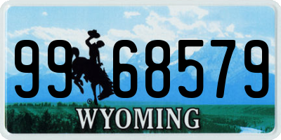 WY license plate 9968579