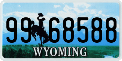 WY license plate 9968588