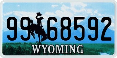 WY license plate 9968592