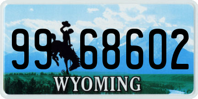 WY license plate 9968602