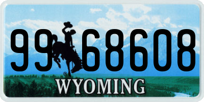 WY license plate 9968608