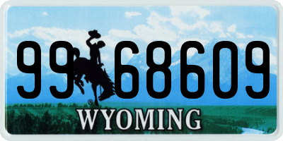 WY license plate 9968609