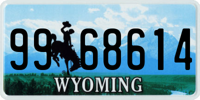WY license plate 9968614