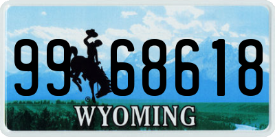 WY license plate 9968618