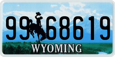 WY license plate 9968619
