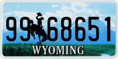 WY license plate 9968651