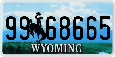 WY license plate 9968665
