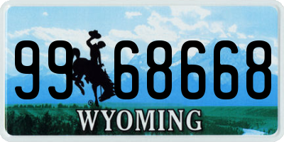 WY license plate 9968668