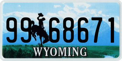 WY license plate 9968671