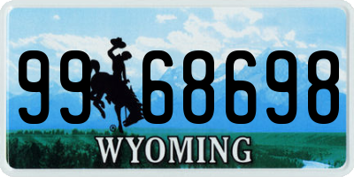 WY license plate 9968698