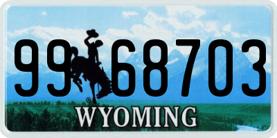 WY license plate 9968703