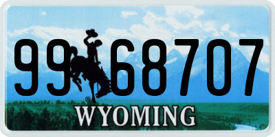 WY license plate 9968707